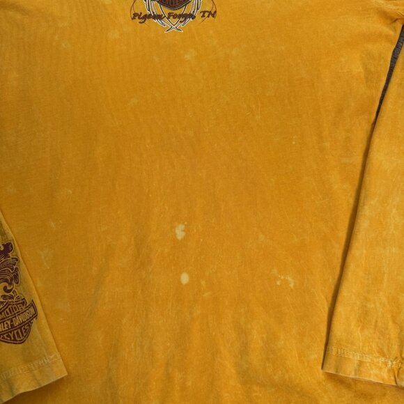 Harley-Davidson Shirt‎ Womens L Gold V-Neck Long Sleeve Smoky Mtn Pigeon Forge - Picture 7 of 11